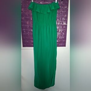 Amanda Uprichard Strapless Silk Green Dress Size "P"/2